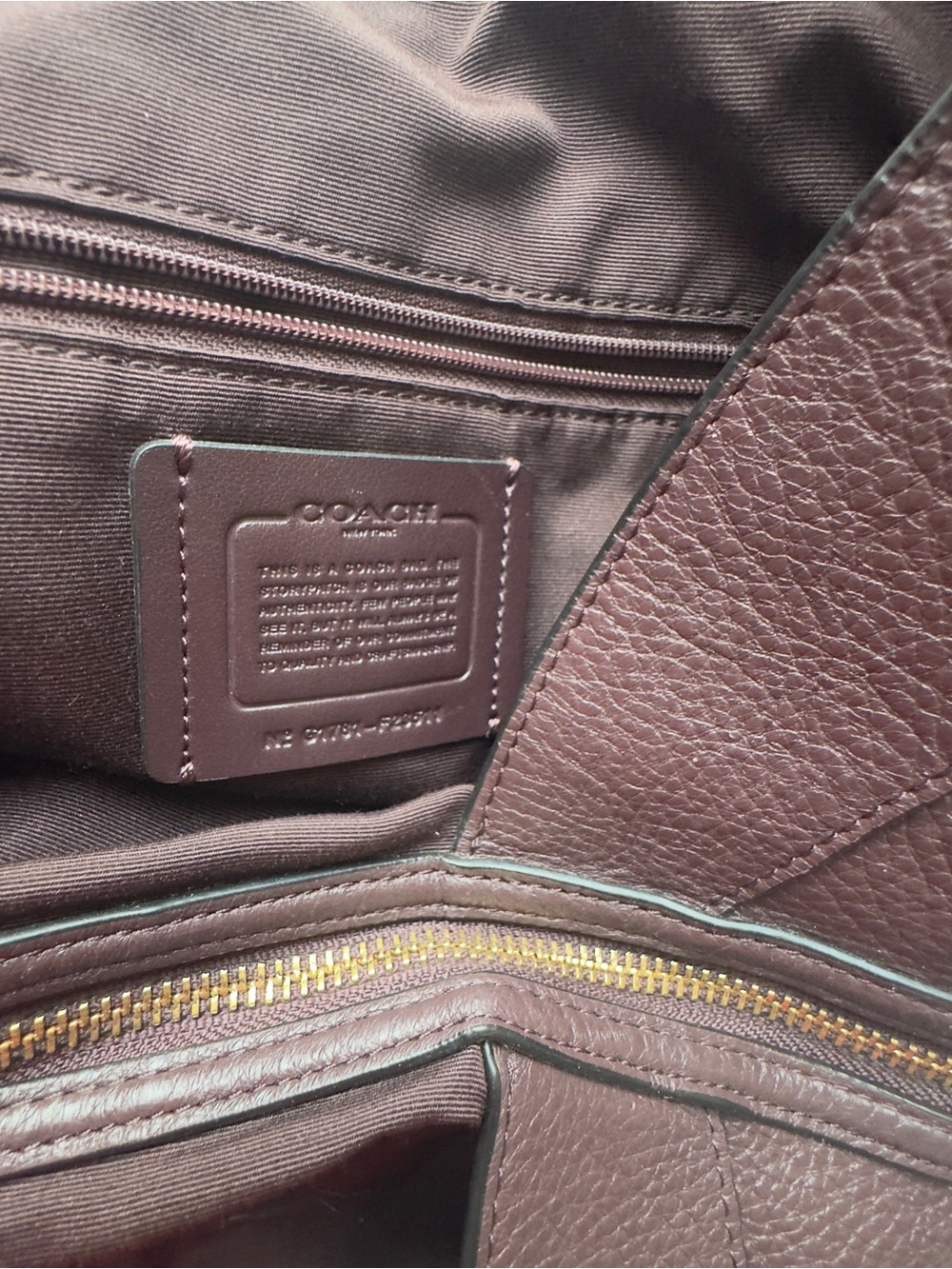 Coach Brown Pebbled Leather Hobo Shoulder Bag with Gold Hardware - Picture 11 of 11